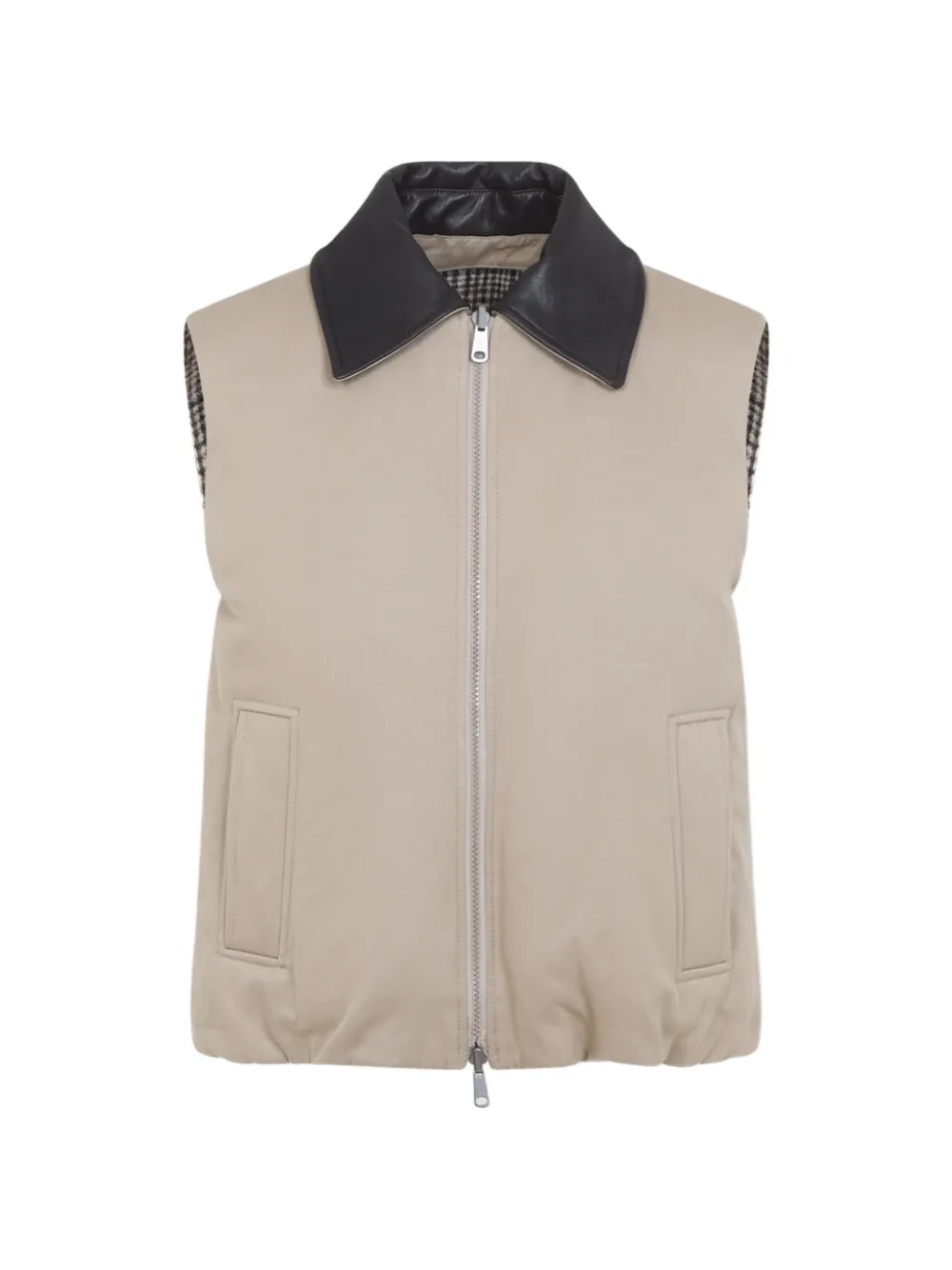 Brunello Cucinelli reversible check-pattern gilet - Neutrals