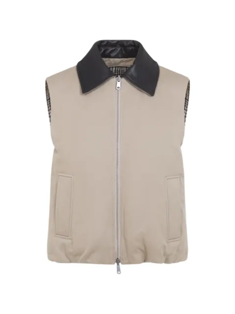 Brunello Cucinelli reversible check-pattern gilet