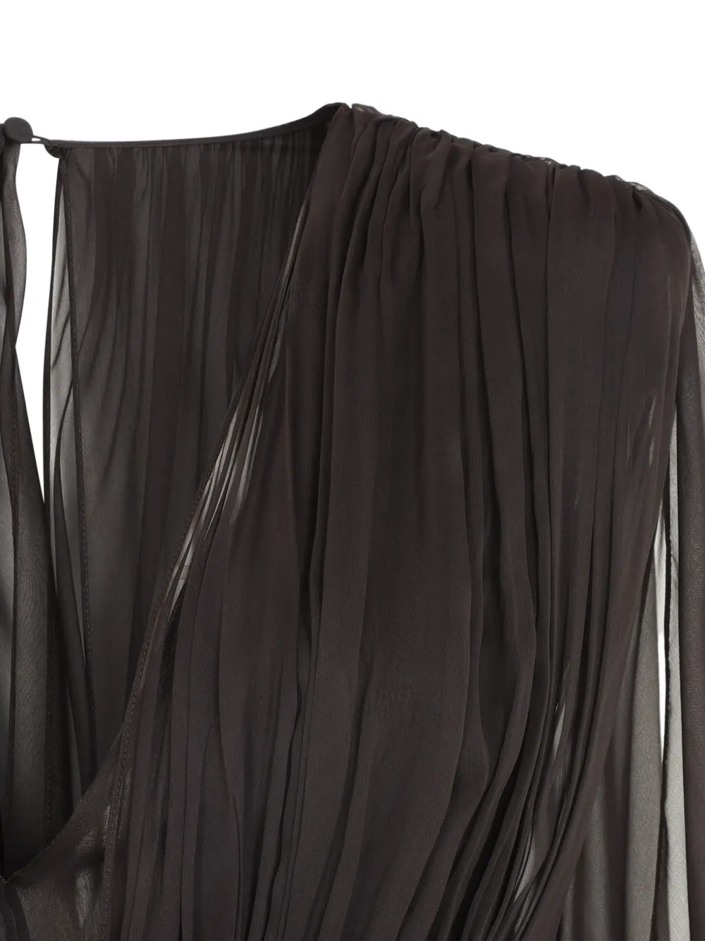 Alberta Ferretti Gedrapeerde zijden maxi-jurk Zwart