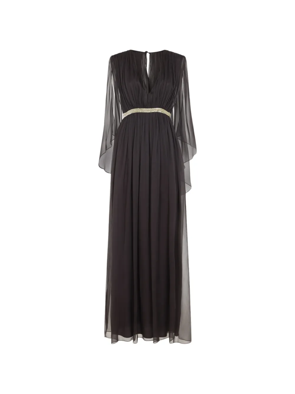 Alberta Ferretti draped silk maxi dress - Nero