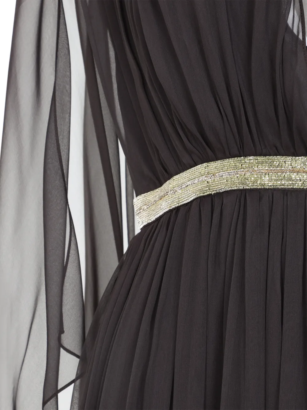 Alberta Ferretti Gedrapeerde zijden maxi-jurk Zwart