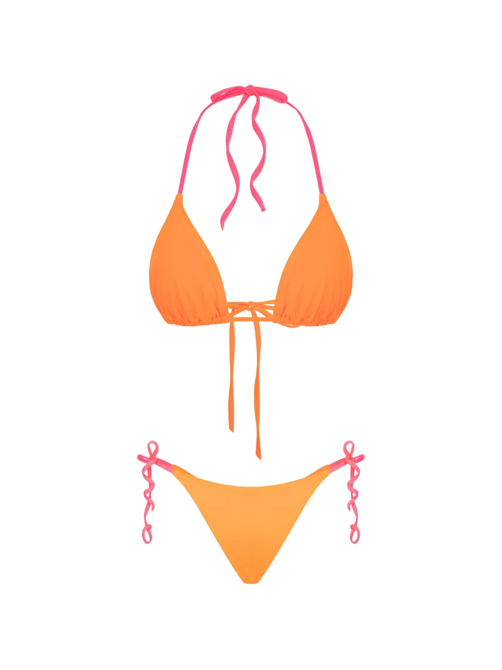 Noire Swimwear halterneck triangle bikini - Arancione