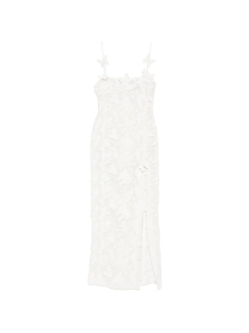 Blumarine butterfly-appliqué lace maxi dress - Weiß