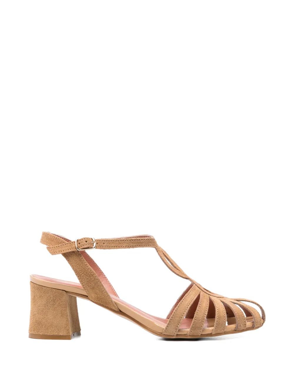 MAISON 21 Sandalen met T-bandje en gekooid detail Beige