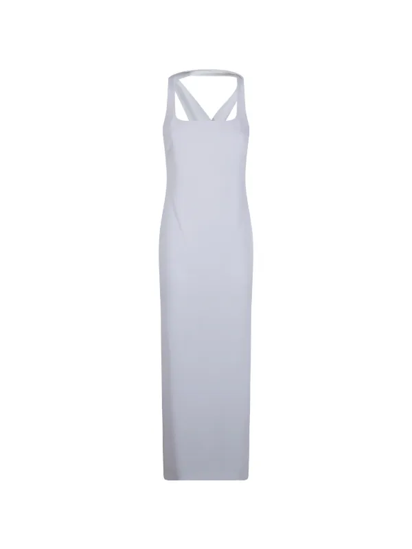 ralph lauren backless dress Lauren twist-back slit-detail | White Size:MD ATT|Condition|Good bra with a backless infused satin which is