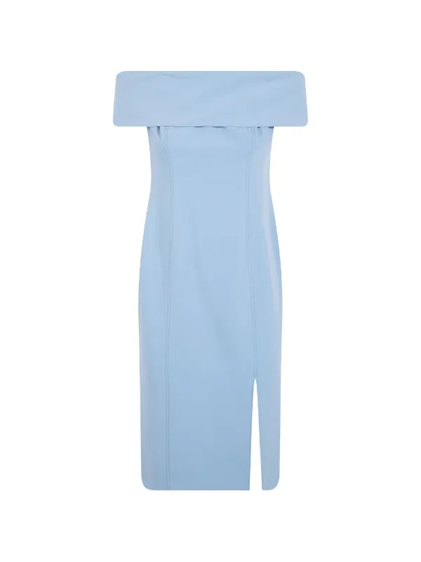 ralph lauren off shoulder dress Ralph Lauren Women's Crepe Off-the-Shoulder Gown in Blue Note