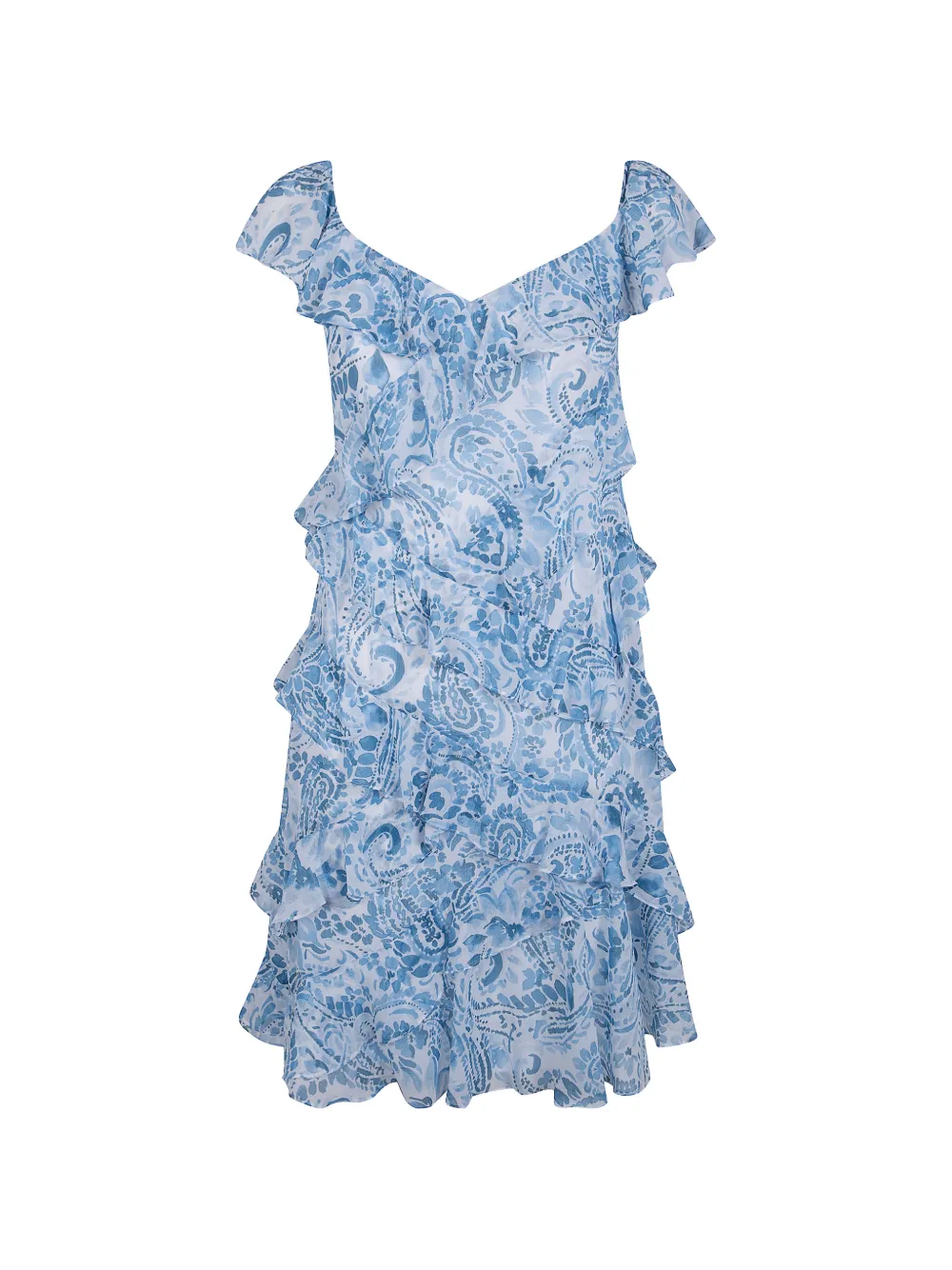 Lauren Ralph Lauren paisley-print ruffled mini dress - Blu