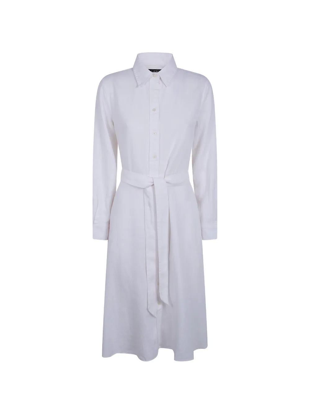 Lauren Ralph Lauren belted button-up dress - Bianco