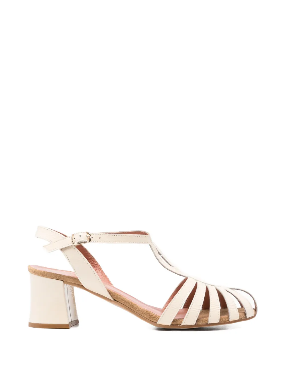 MAISON 21 Sandalen met T-bandje en gekooid detail Beige