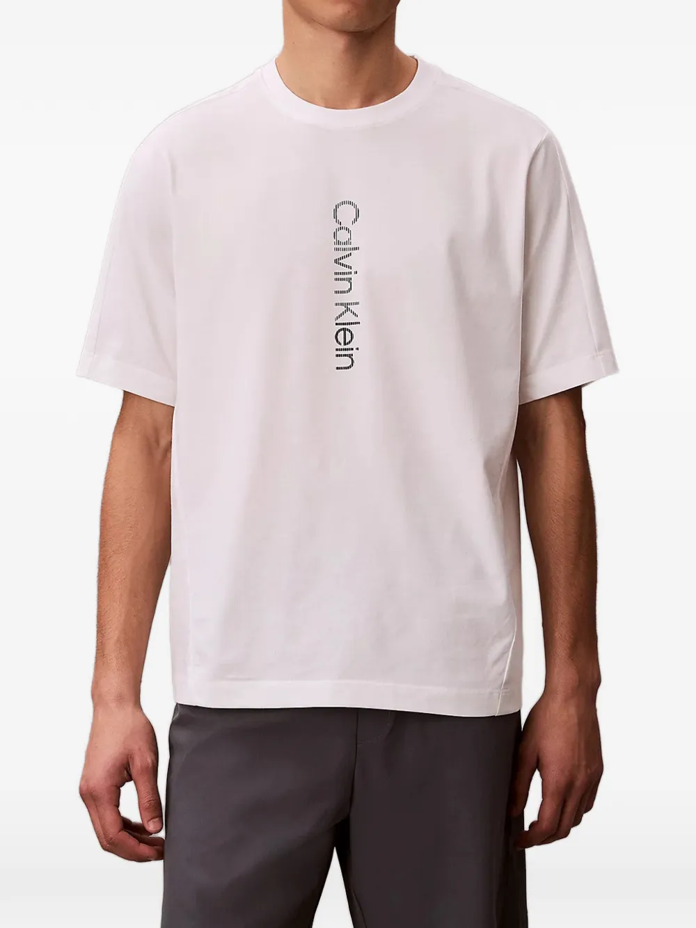 Calvin Klein logo-print raglan-sleeve T-shirt - Weiß