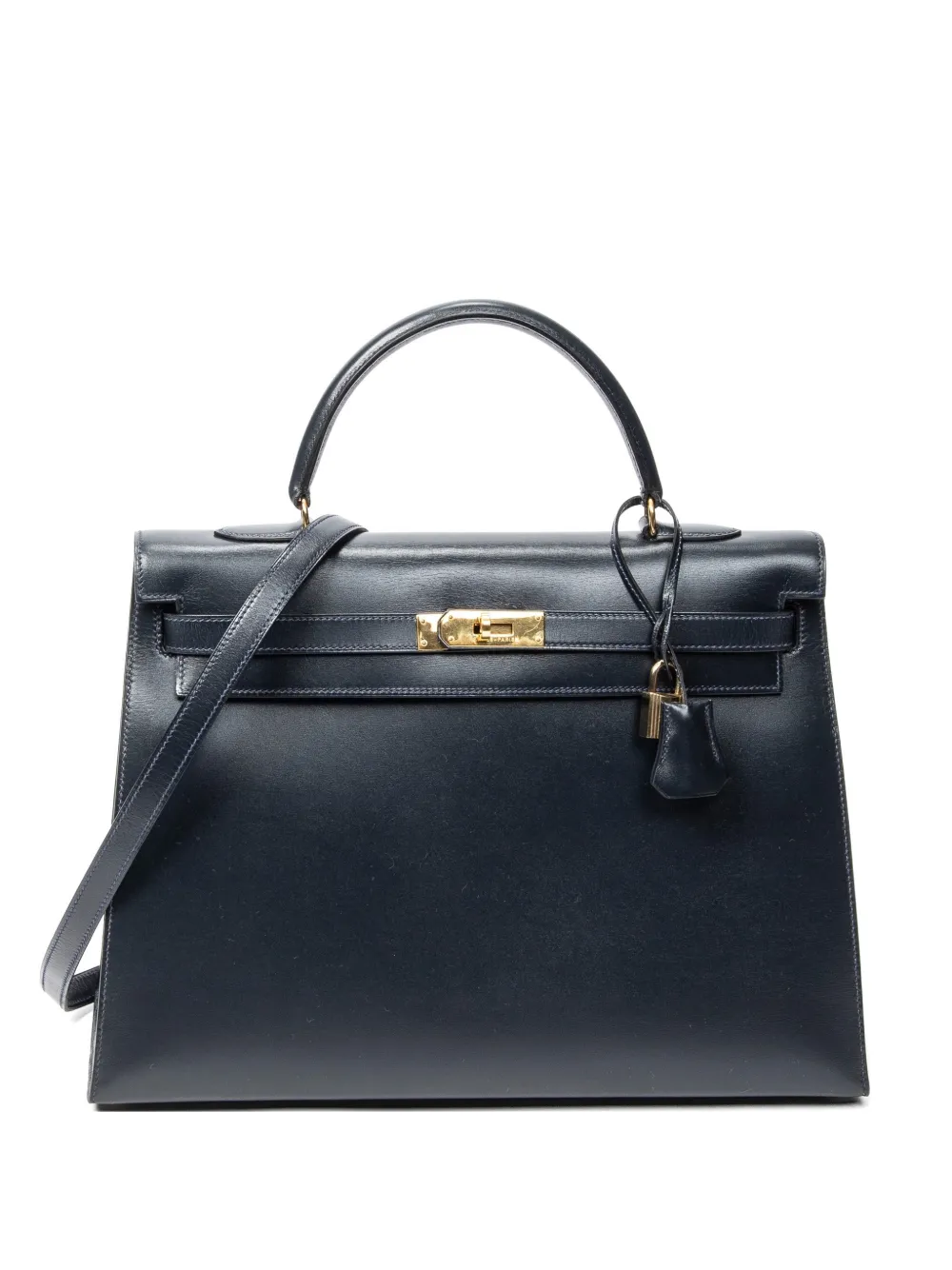 Pre-owned Hermes Kelly Handbag In Blue