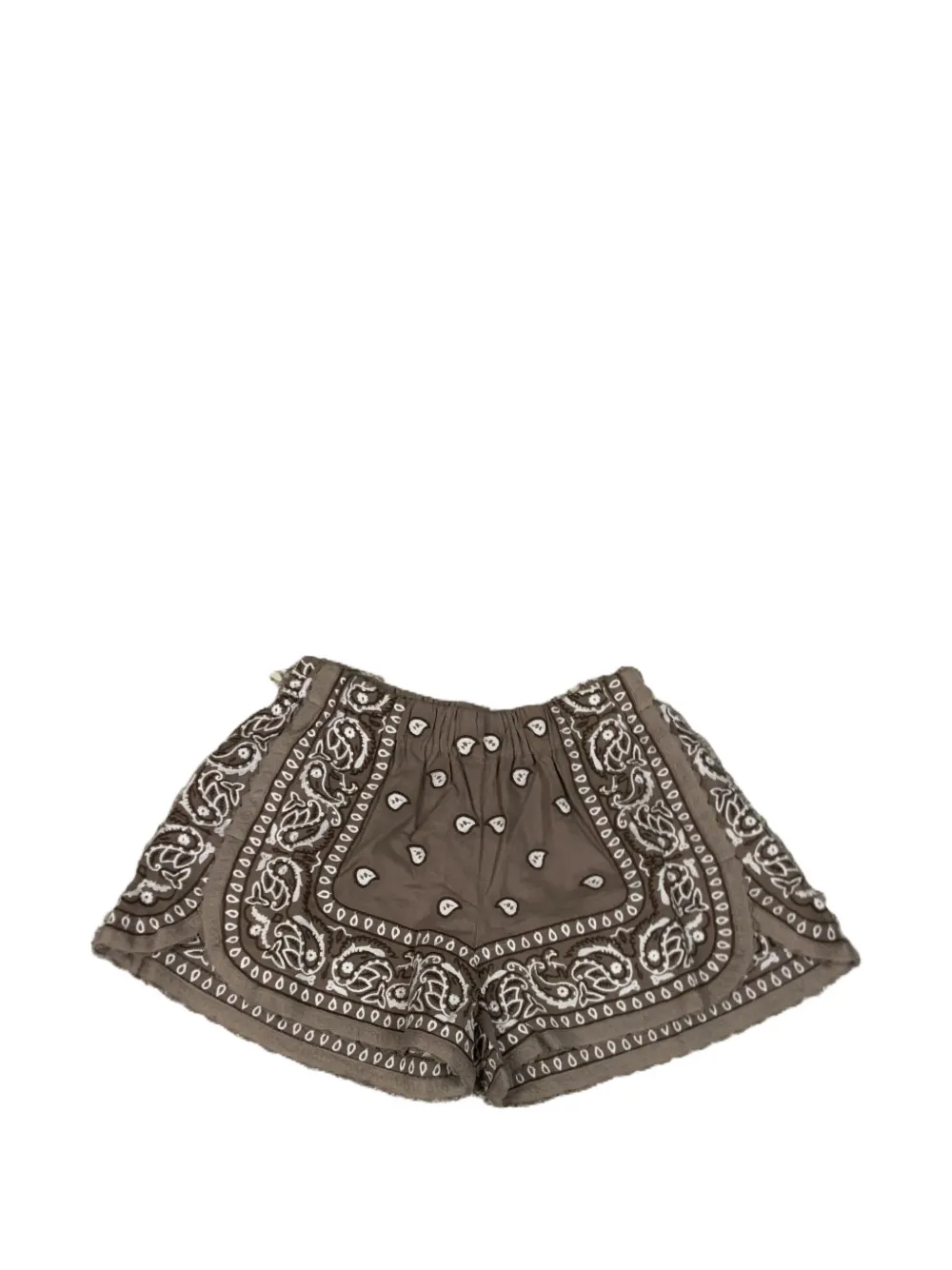 Orsina Bandana-print Embroidered Shorts In Brown