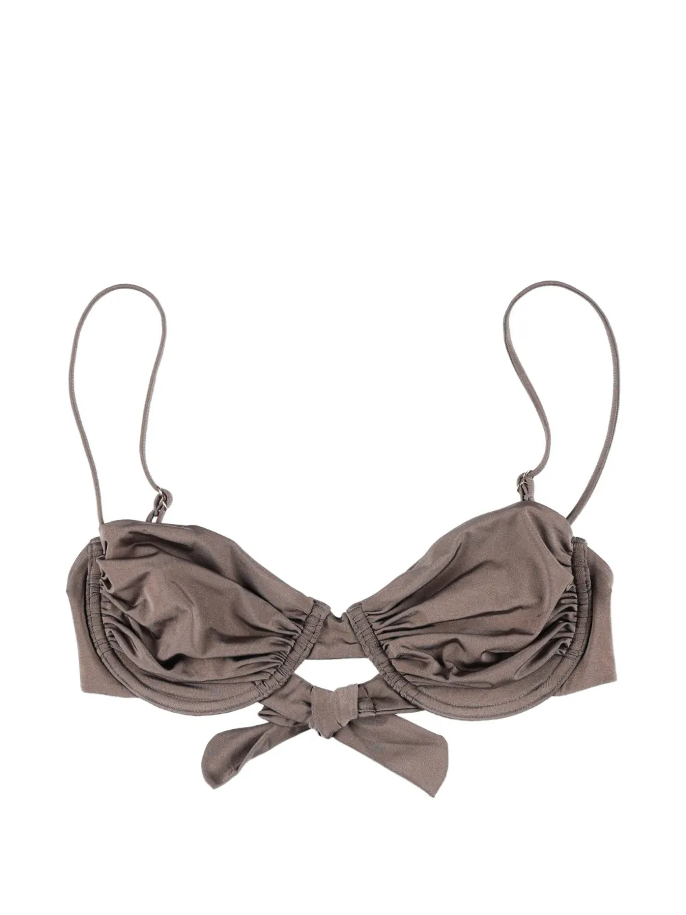 BELAMER Olivia ruched bikini top - Marrone
