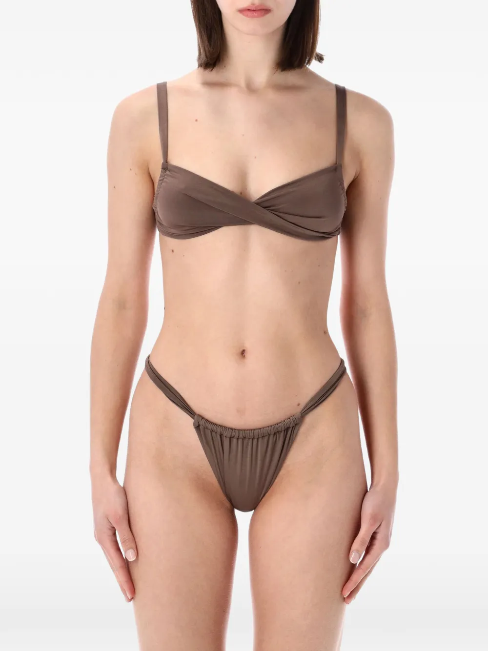 BELAMER Lara bikinislip met ruches Bruin