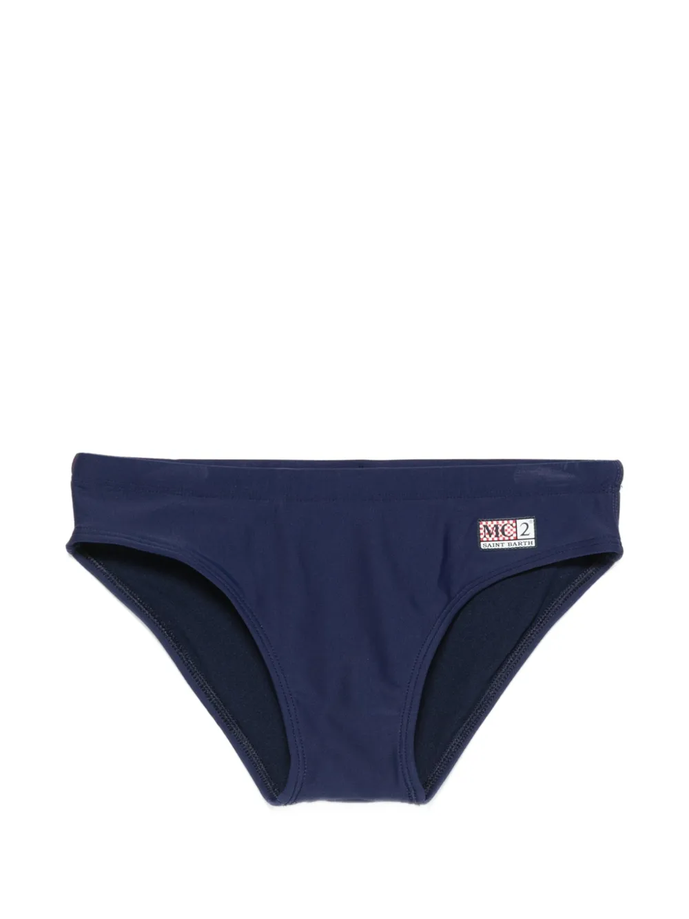 MC2 Saint Barth Kids Billy logo-patch swim briefs - Blau