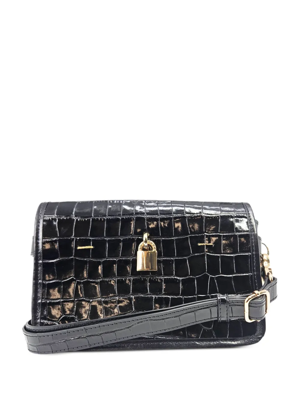 Madison.Maison Moc Croc crossbody bag - Nero