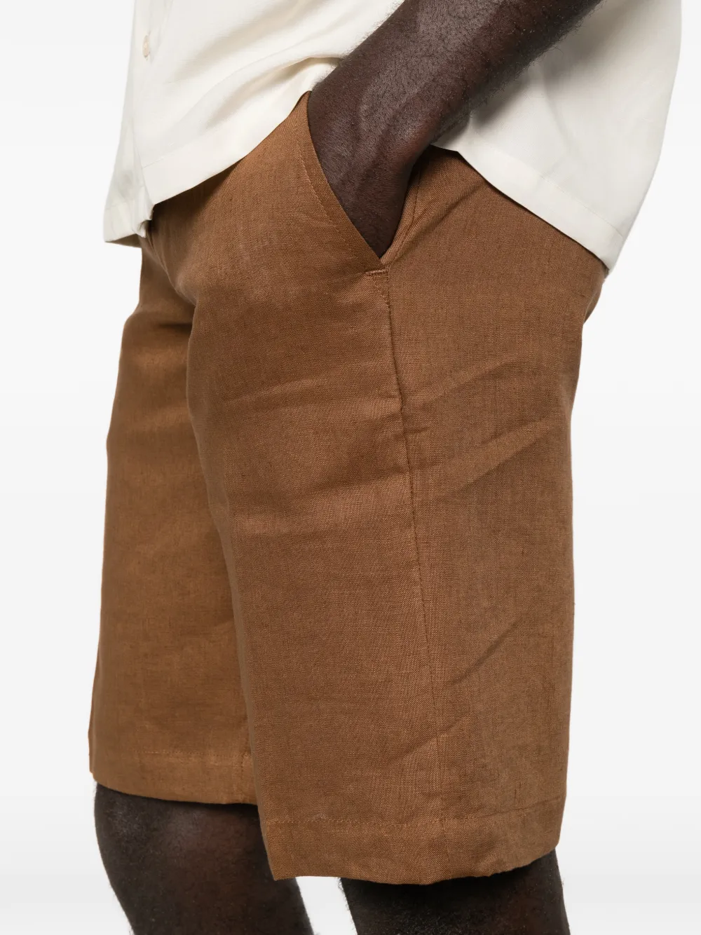 Entre Amis TK geplooide bermuda shorts Bruin