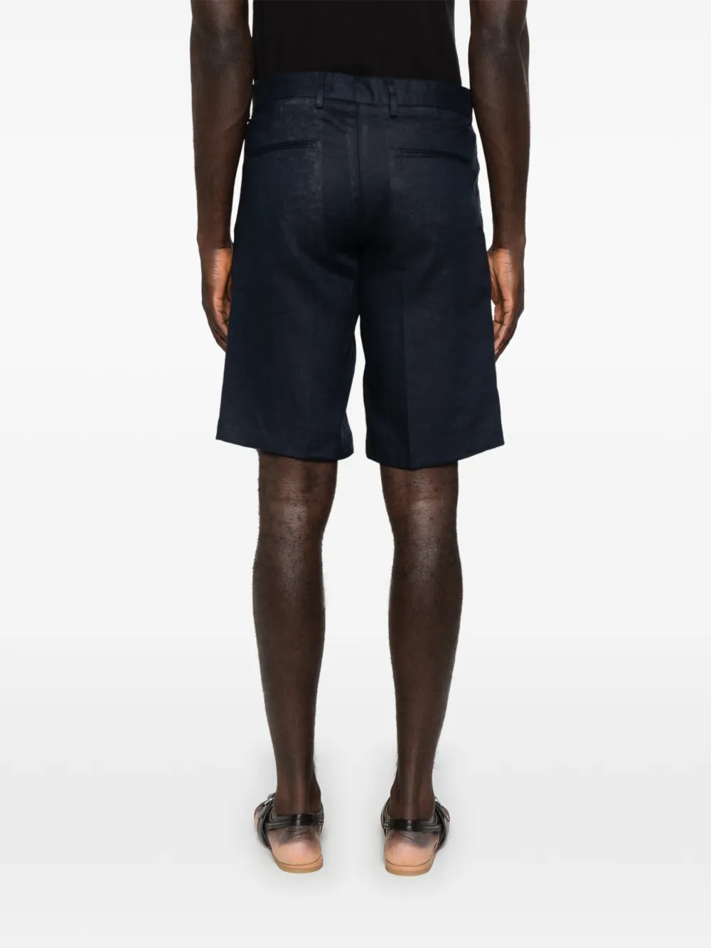 Entre Amis TK bermuda shorts met riemlussen Blauw