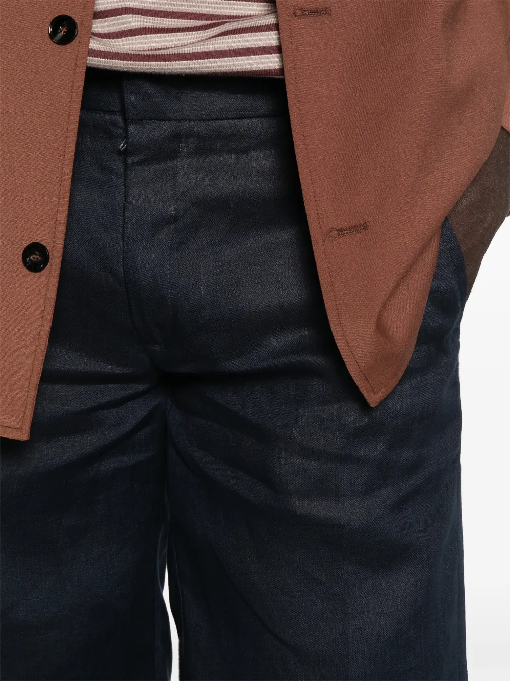 Entre Amis TK bermuda shorts met riemlussen Blauw