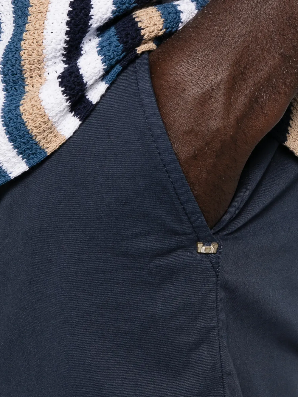 Entre Amis Danubio shorts met riemlus Blauw