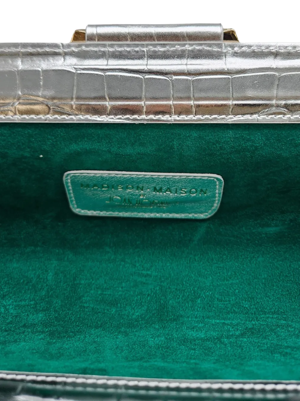 Madison.Maison Moc Croc clutch Zilver