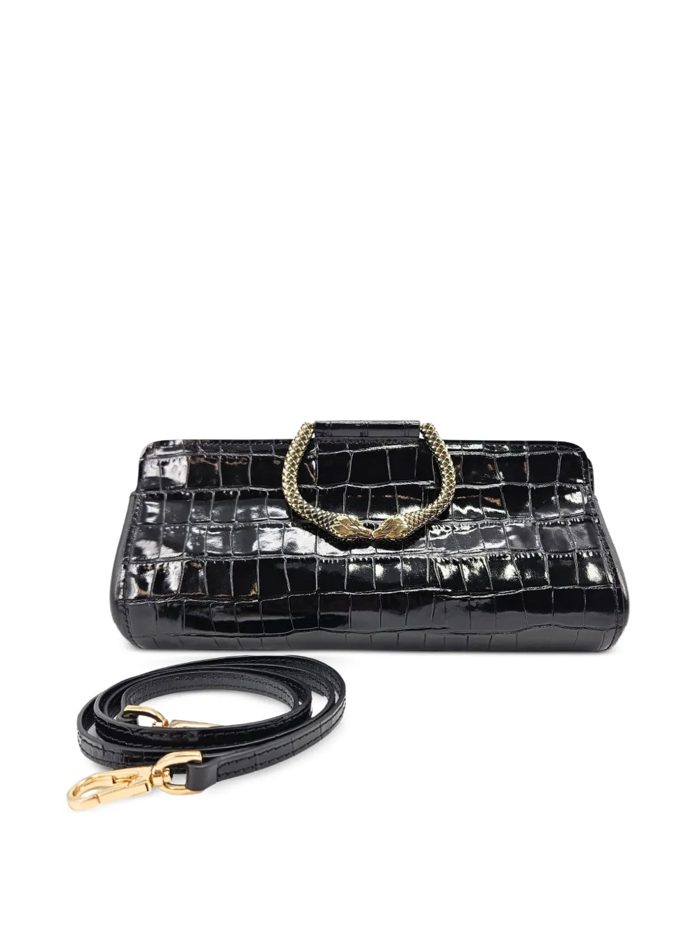 Madison Maison Moc Croc clutch Zwart