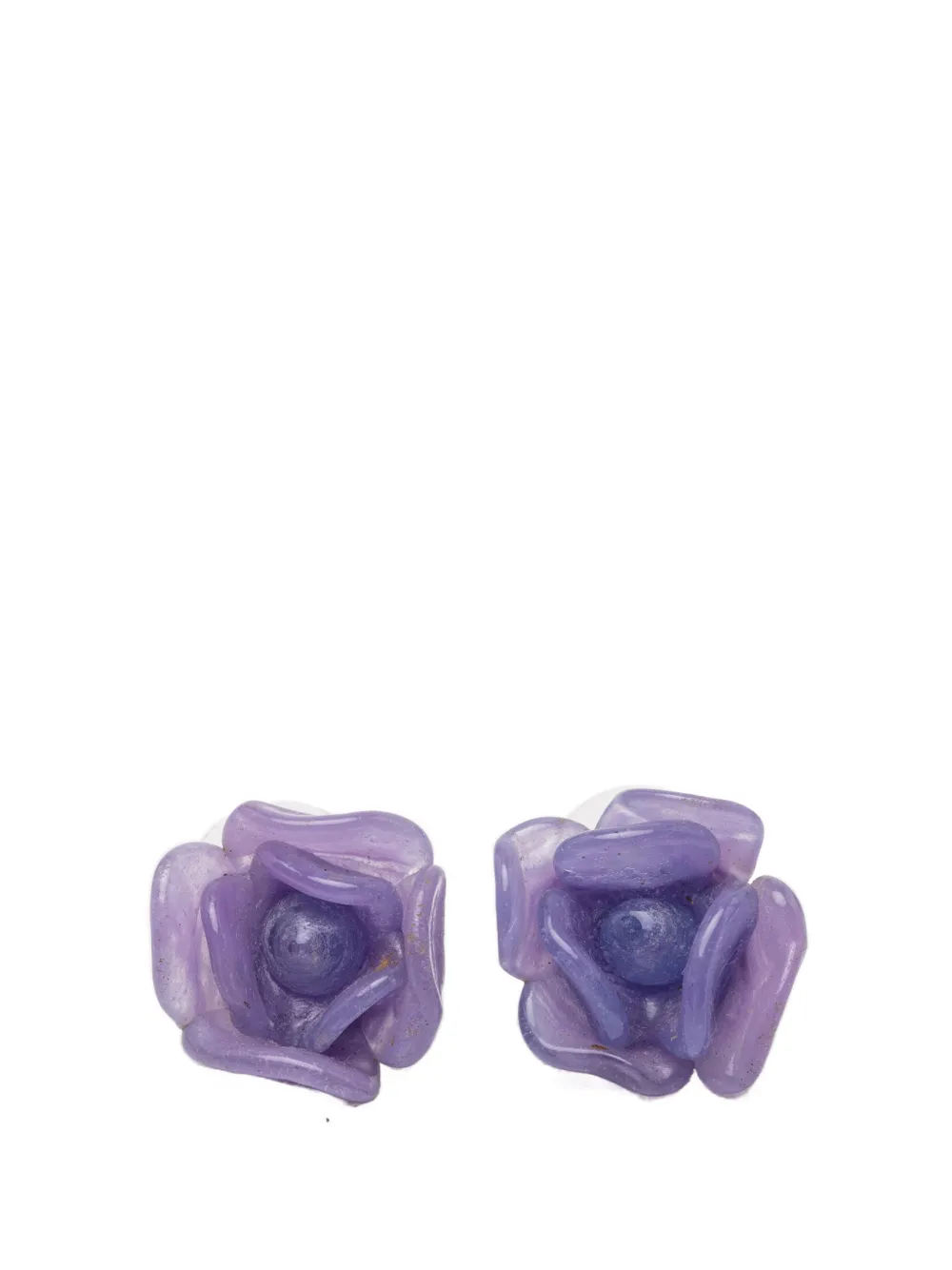 CHANEL Pre-Owned 2001 Resin Camellia Earrings costume earrings - Viola