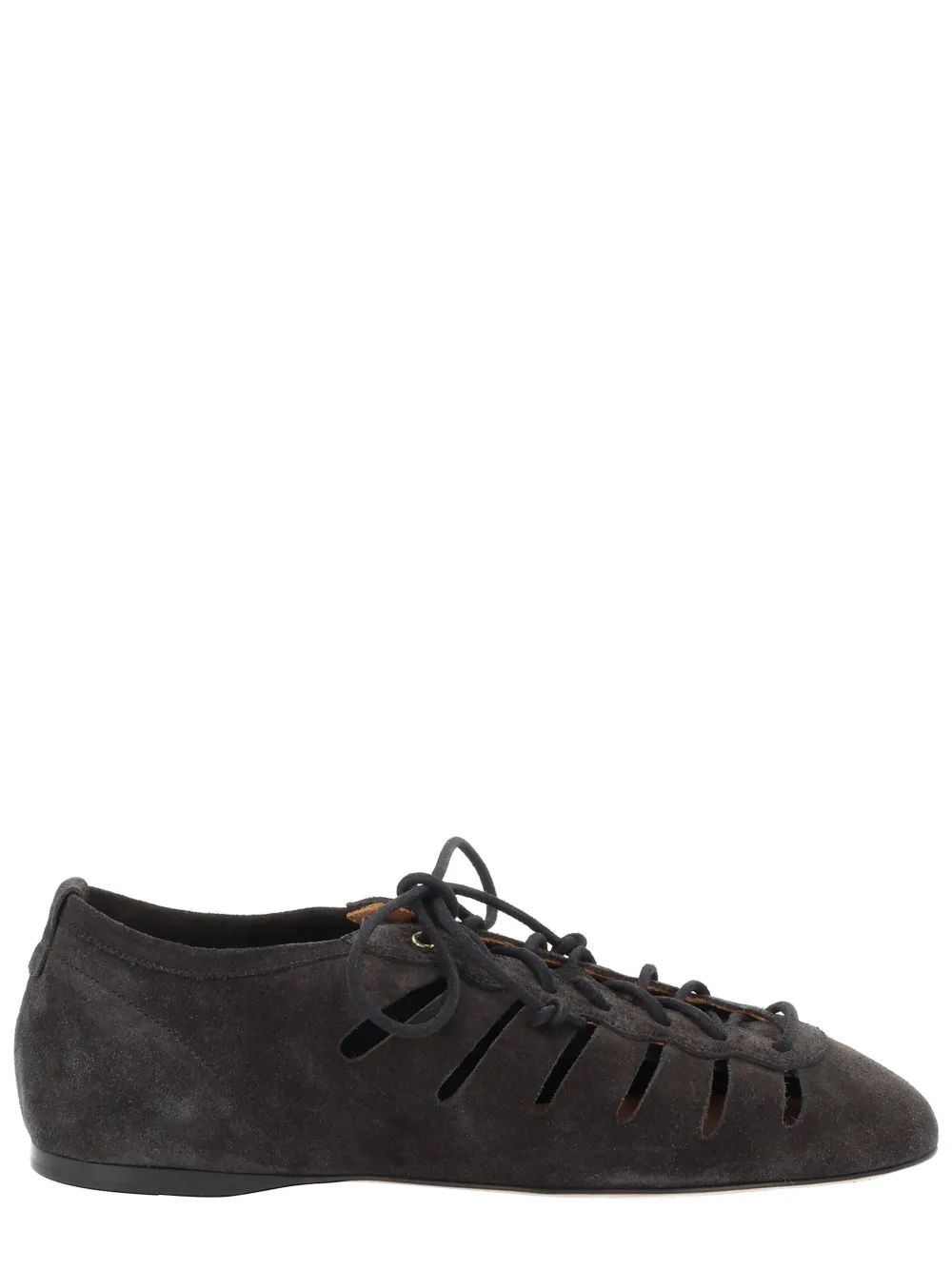 ISABEL MARANT Leyza lace-up cut-out ballet flats Zwart
