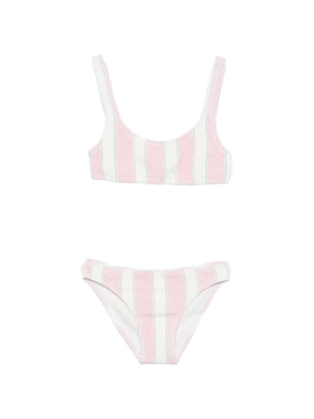 MC2 Saint Barth Kids Baker striped seersucker bikini - Rosa