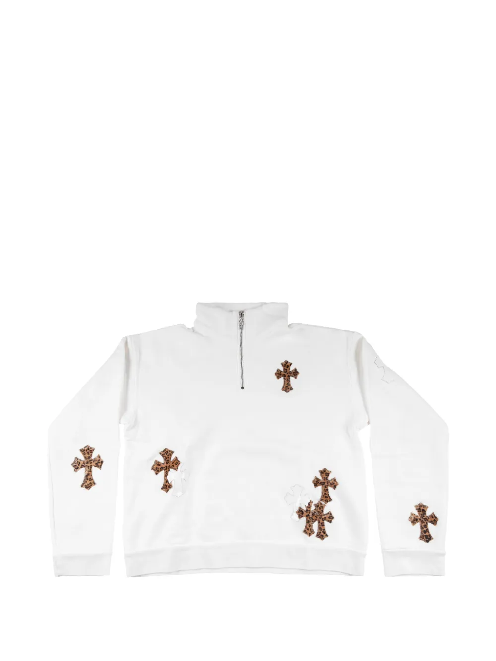 Chrome Hearts Leopard-print Cross Patch Sweater In White