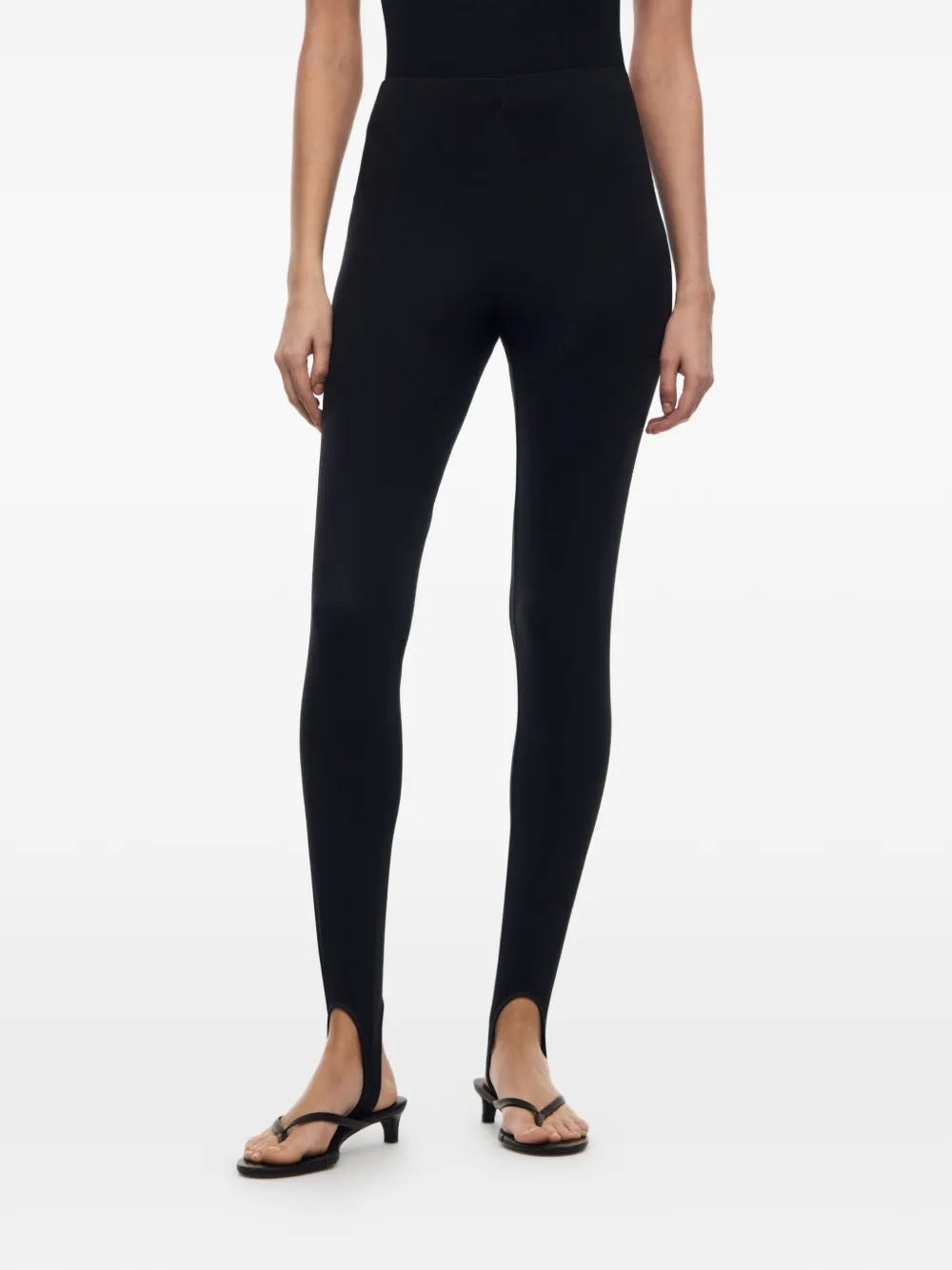 12 Storeez Victoria Stirrup-detail Leggings In Black