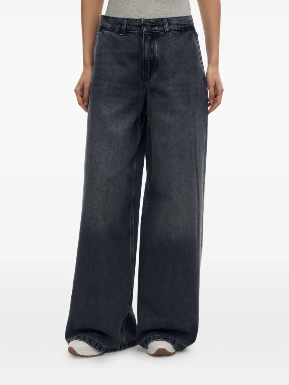 12 STOREEZ 433 jeans met wijde pijpen Grijs