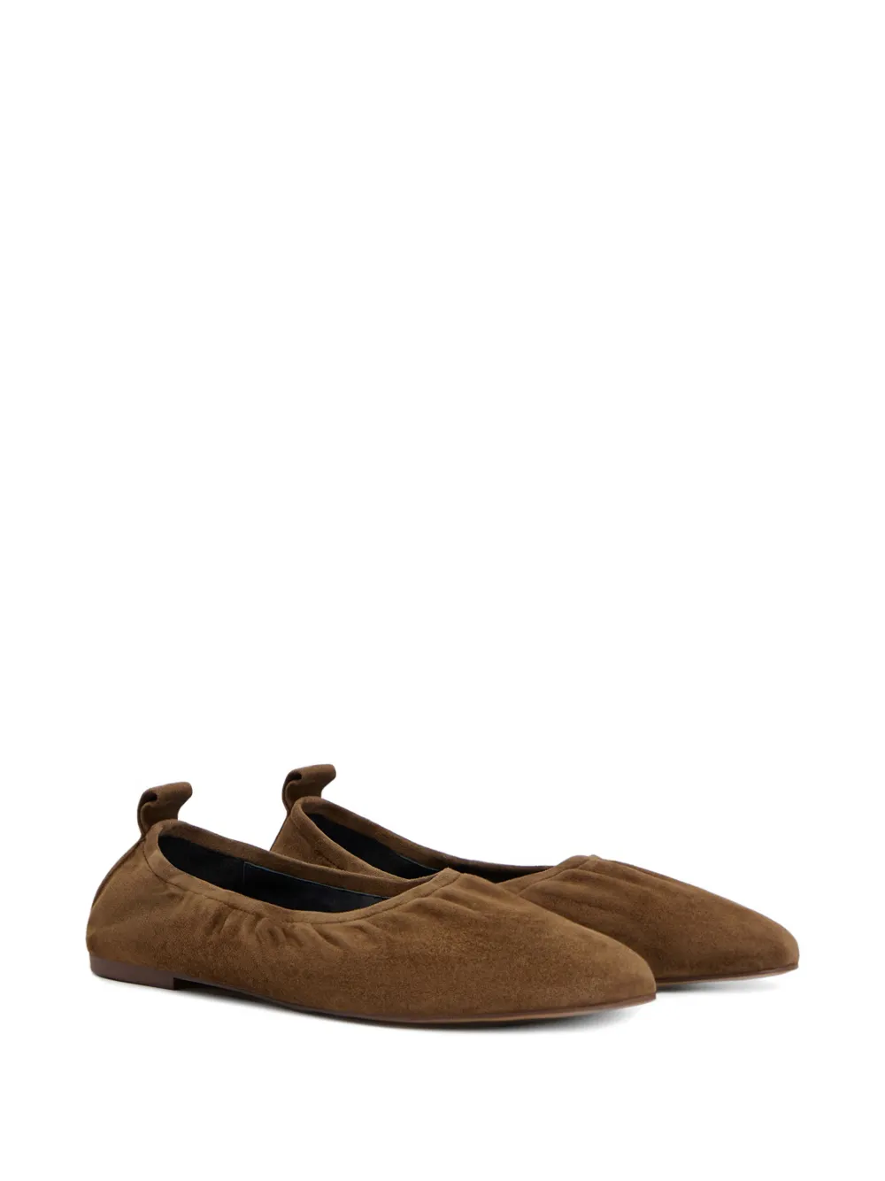 12 STOREEZ Gesmockte suède ballerina's Bruin