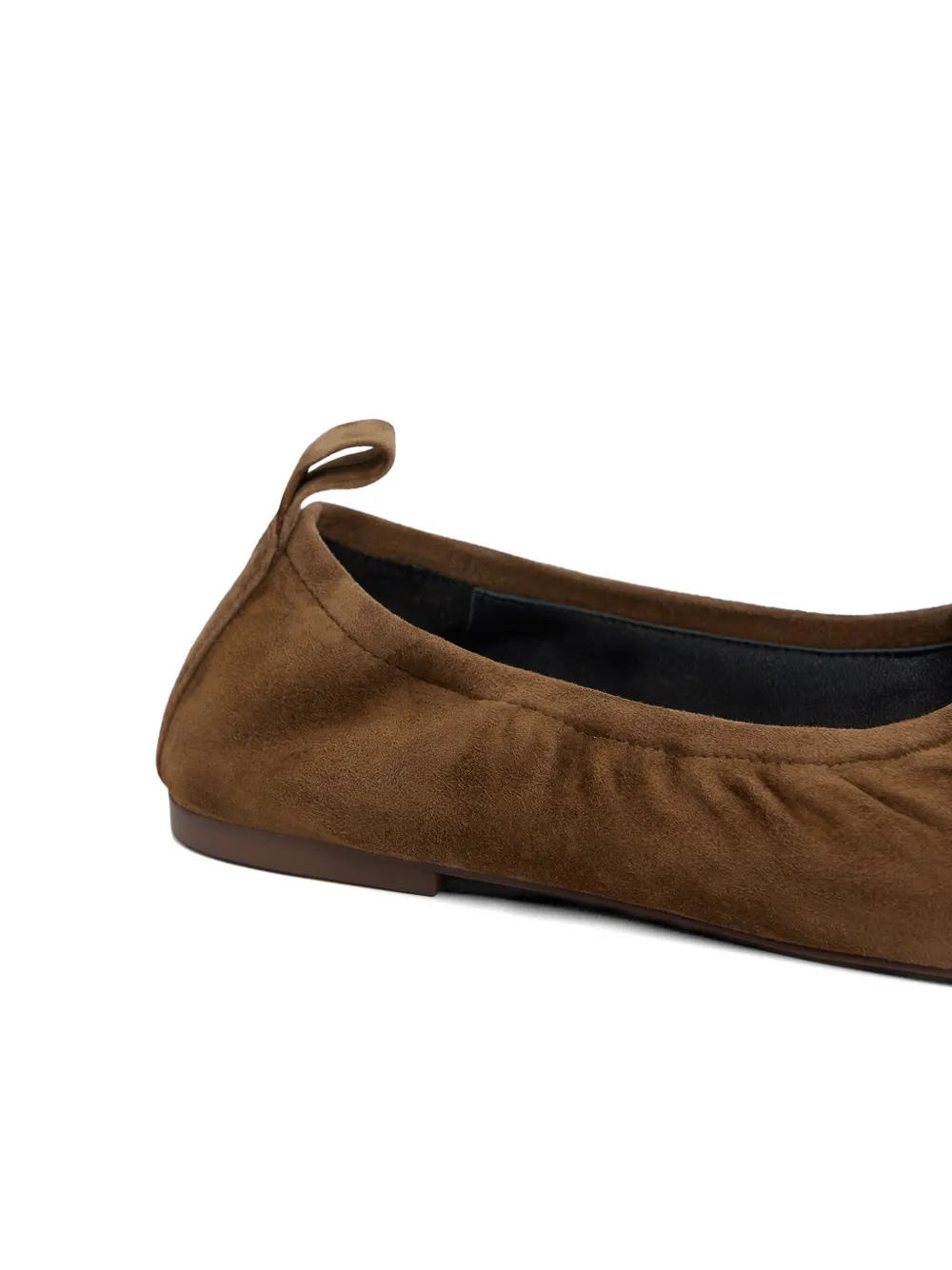 12 STOREEZ Gesmockte suède ballerina's Bruin