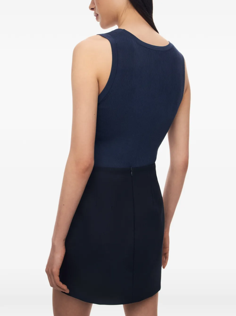 12 STOREEZ Zoe ribgebreide tanktop Blauw