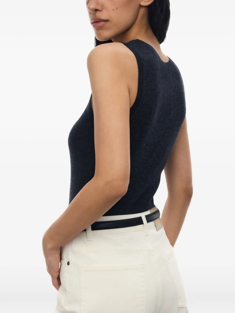 12 STOREEZ Ribgebreide tanktop Grijs