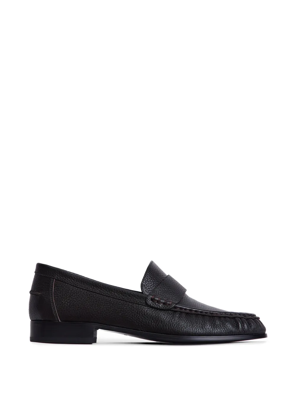 12 STOREEZ grained leather loafers - Marrone