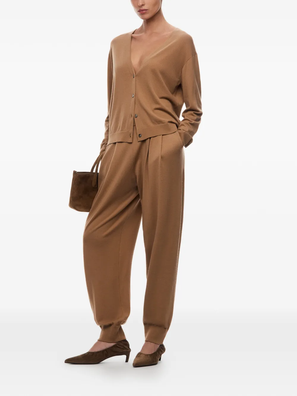 12 STOREEZ Jasmin geplooide broek Bruin