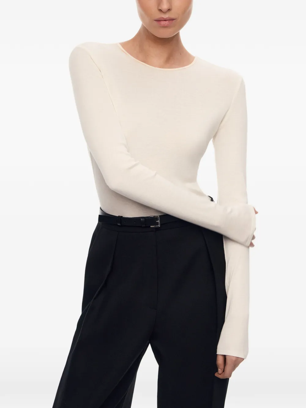 12 STOREEZ Nicole top met lange mouwen Beige