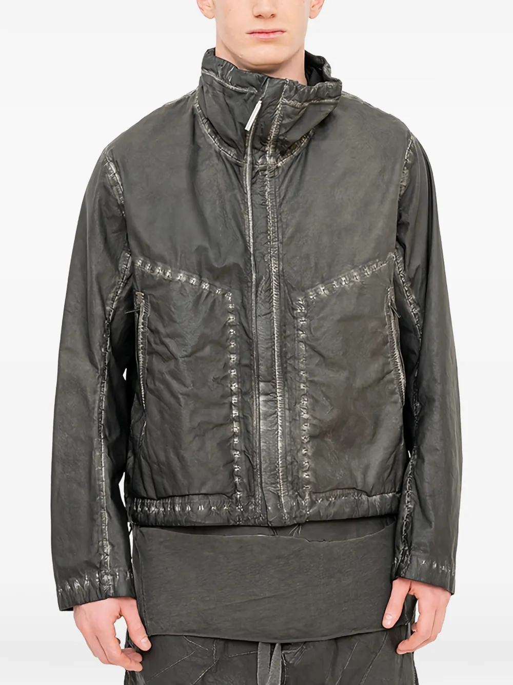 Isaac Sellam Experience Clairvoyant Membrane leather jacket - Grigio