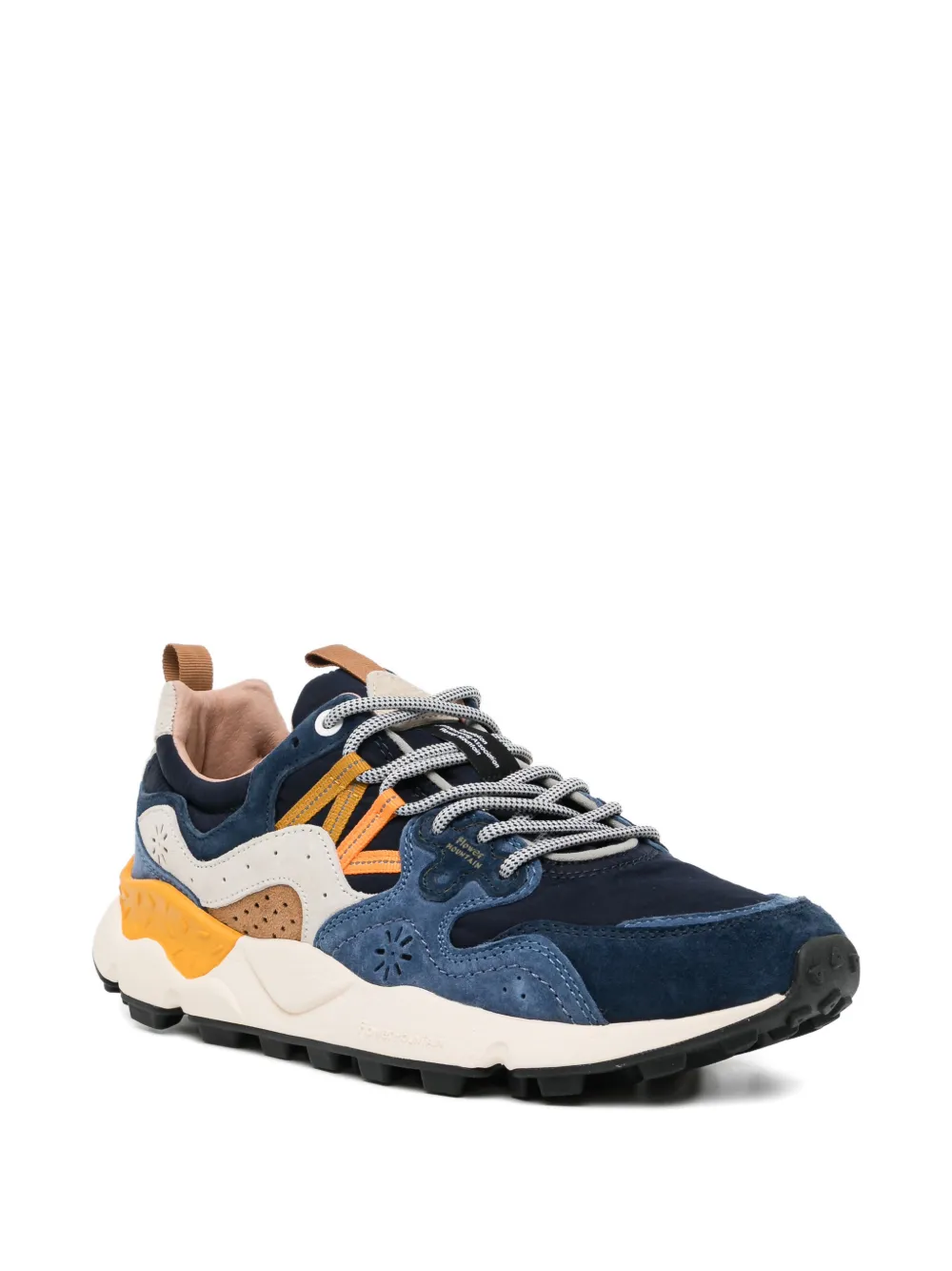 FLOWER MOUNTAIN perforated panelled sneakers Blauw