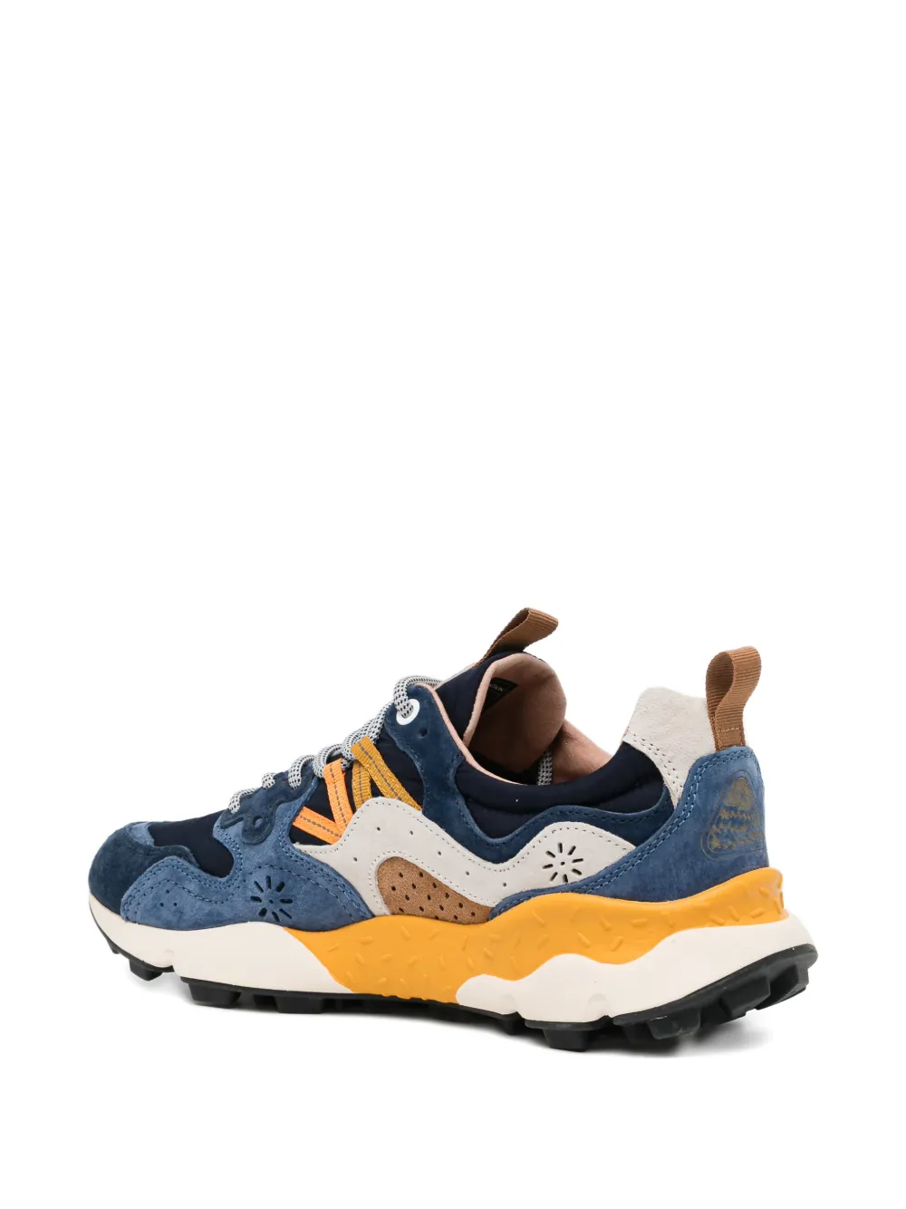 FLOWER MOUNTAIN perforated panelled sneakers Blauw