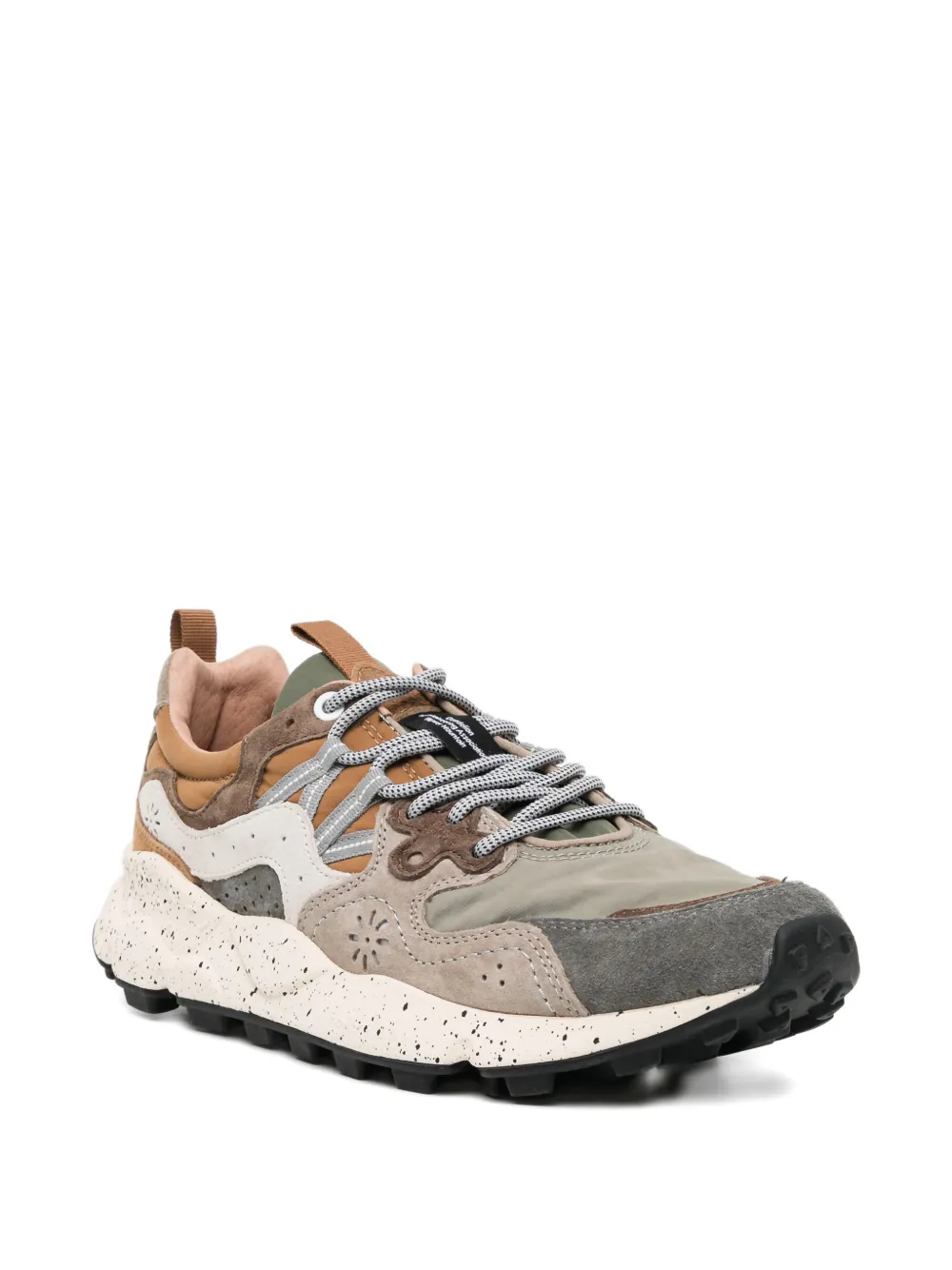 FLOWER MOUNTAIN panelled speckled-sole sneakers Beige