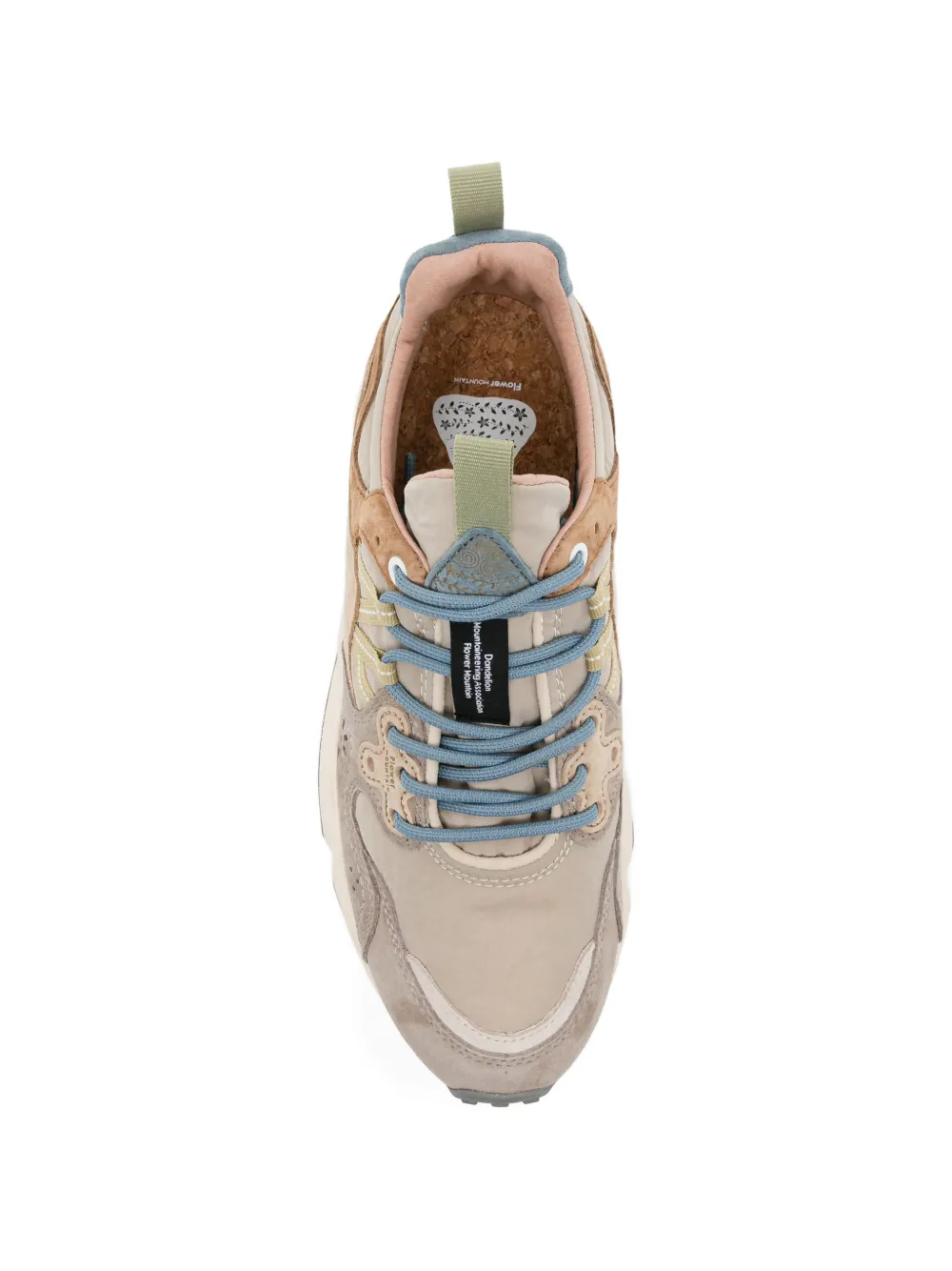 FLOWER MOUNTAIN perforated panelled sneakers Beige