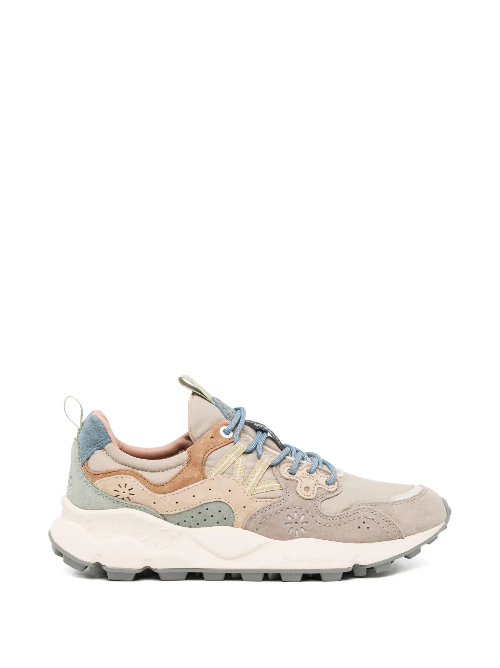 FLOWER MOUNTAIN perforated panelled sneakers - Toni neutri
