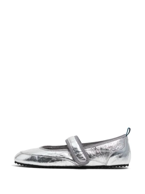 BIMBA Y LOLA silver leather sporty ballerinas