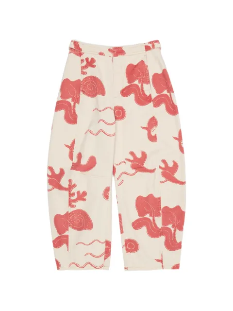 Bimba y Lola Barrel graphic-print trousers