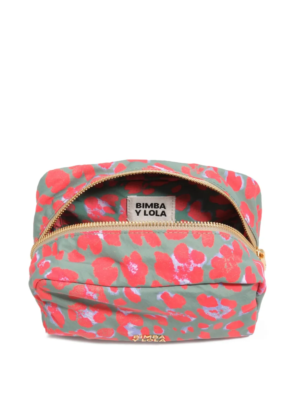 BIMBA Y LOLA Nylon make-up tas met luipaardprint Groen