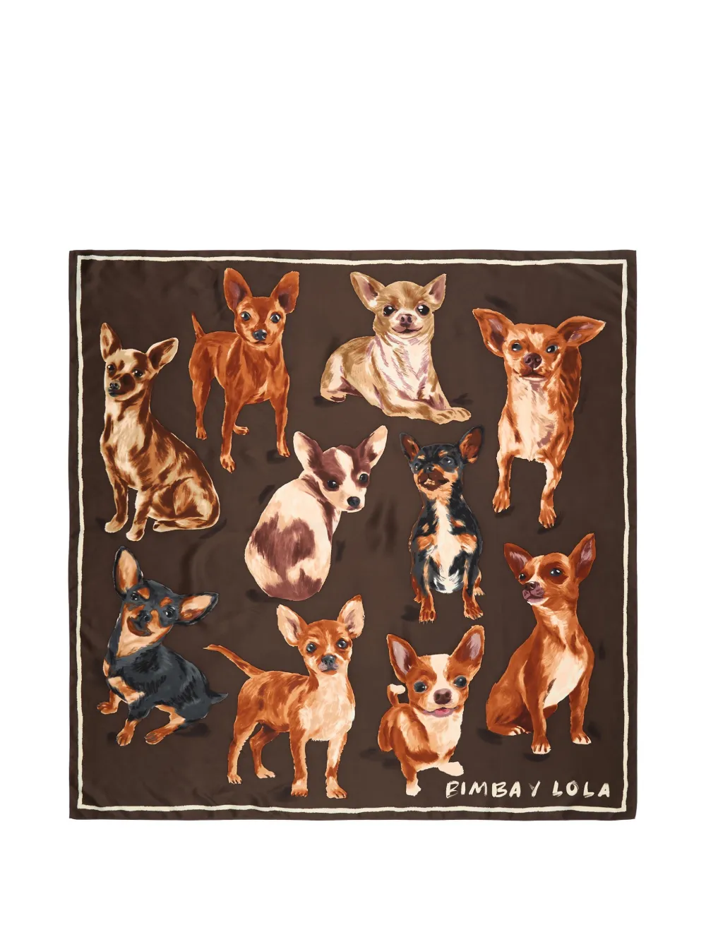 BIMBA Y LOLA Schal mit Hunde-Print - Braun