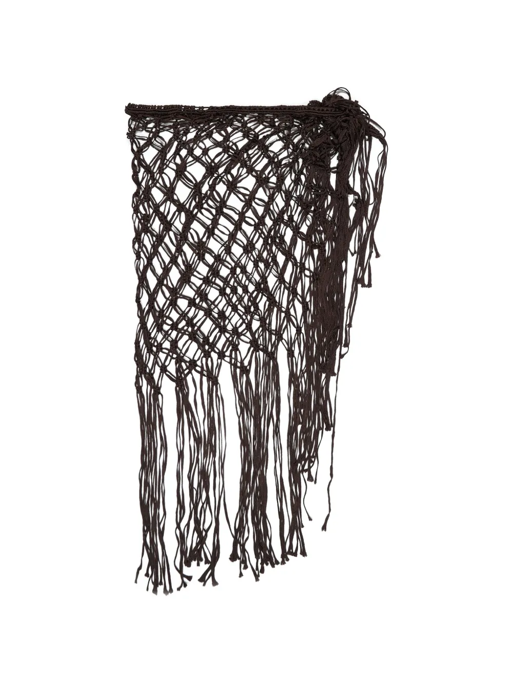 Bimba y Lola open-knit fringed scarf - Braun